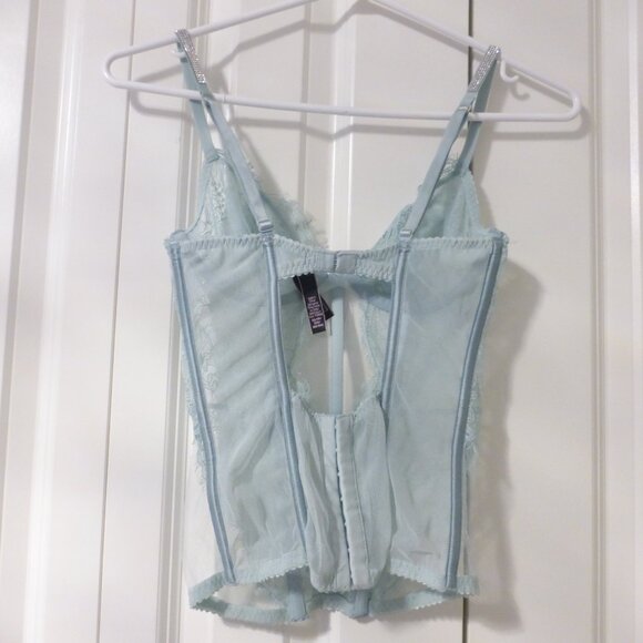 VICTORIA'S SECRET mint green unlined bustier top with sparkly straps - Picture 10 of 11